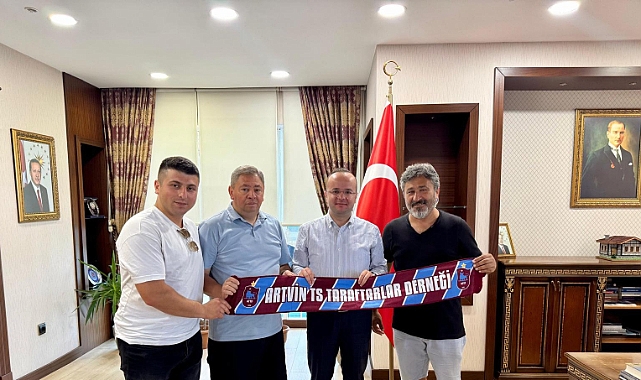 ARTVİNLİ TRABZONSPORLULARDAN KAYMAKAMLARA ZİYARET
