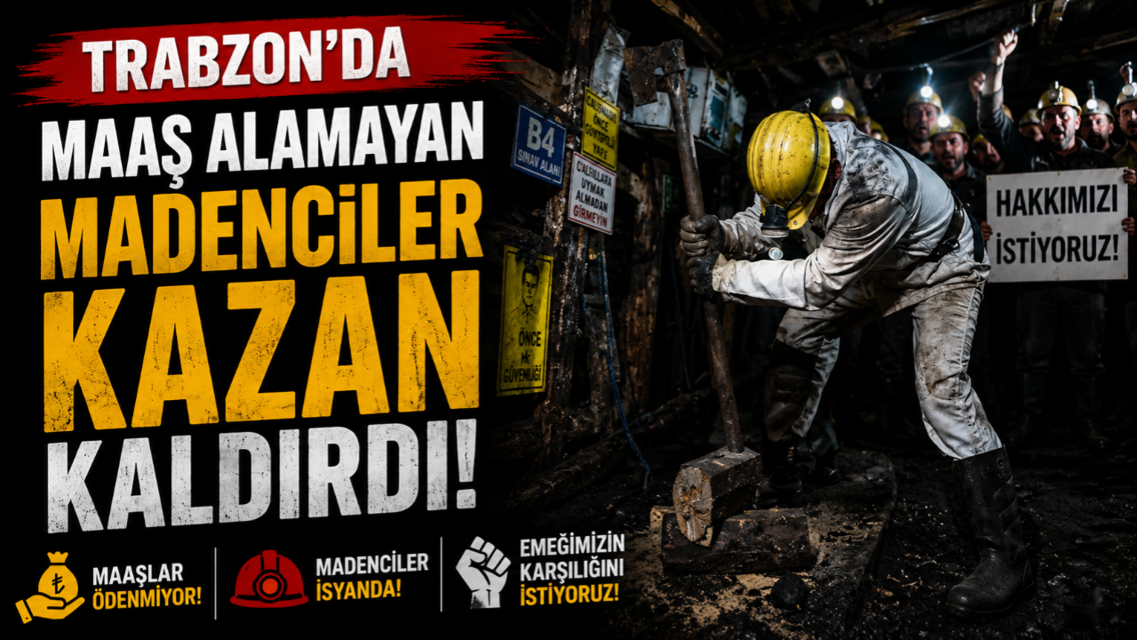TRABZON'DA MAAŞ ALAMAYAN MADENCİLER KAZAN KALDIRDI!