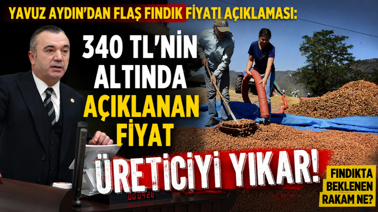 YAVUZ AYDIN'DAN FLAŞ FINDIK FİYATI AÇIKLAMASI: 340 TL'NİN ALTINDA AÇIKLANAN FİYAT ÜRETİCİYİ YIKAR!