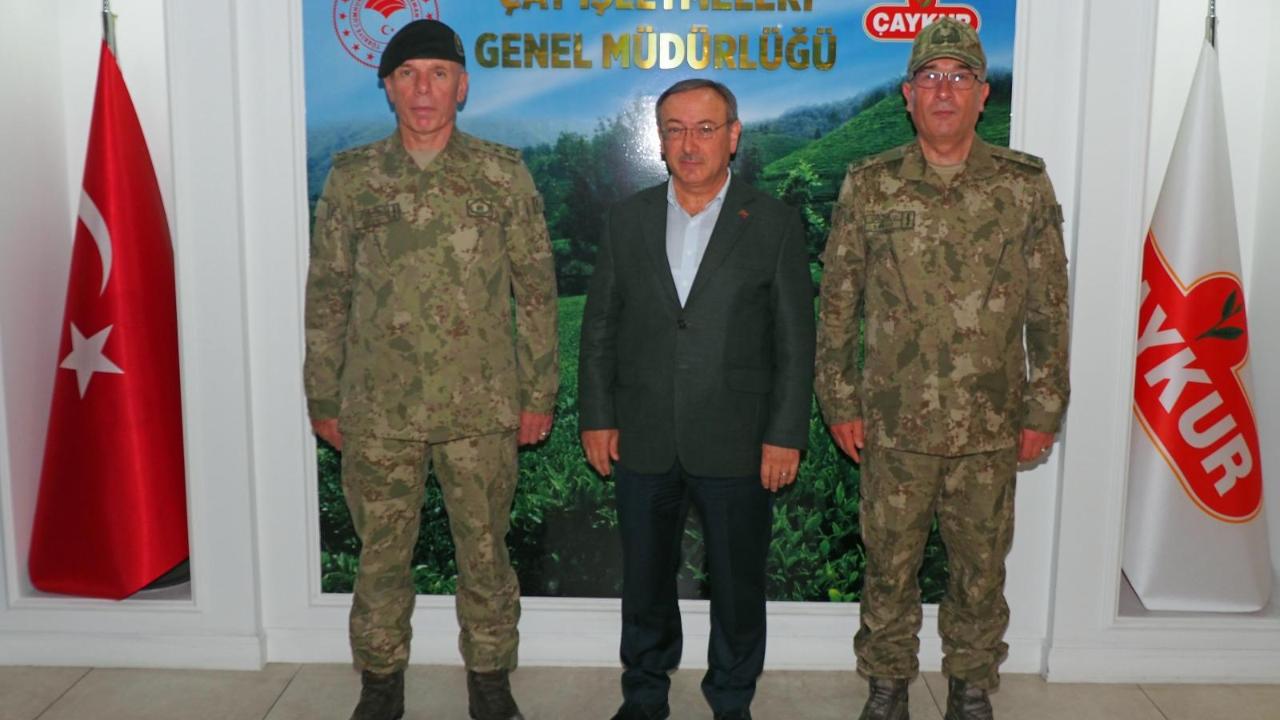 GARNİZON KOMUTANI KARAMAHMUT'TAN ÇAYKUR GENEL MÜDÜRÜ ALİM'E ZİYARET